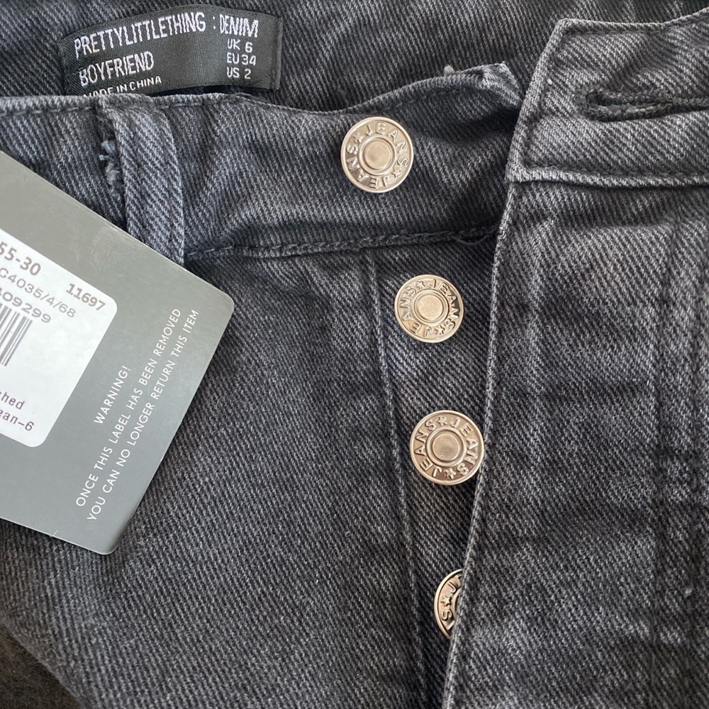 PLT BLACK BOYFRIEND RIPPED JEANS - Picture 3 of 4